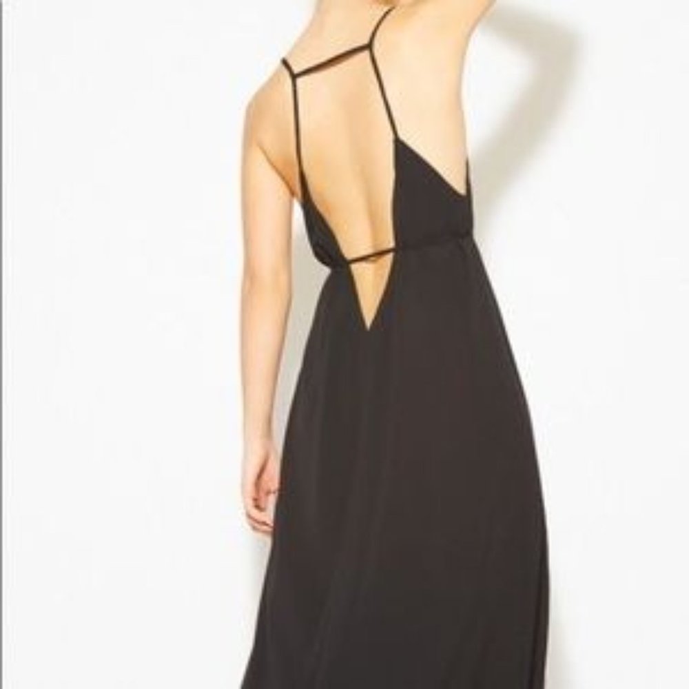 Reformation black maxi dress with slit